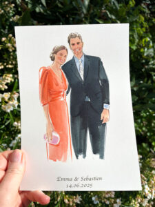 Wedding guest portrait drawing