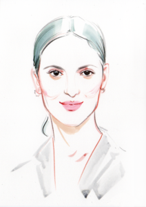 watercolour portrait of woman