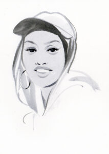 Black & white ink portrait